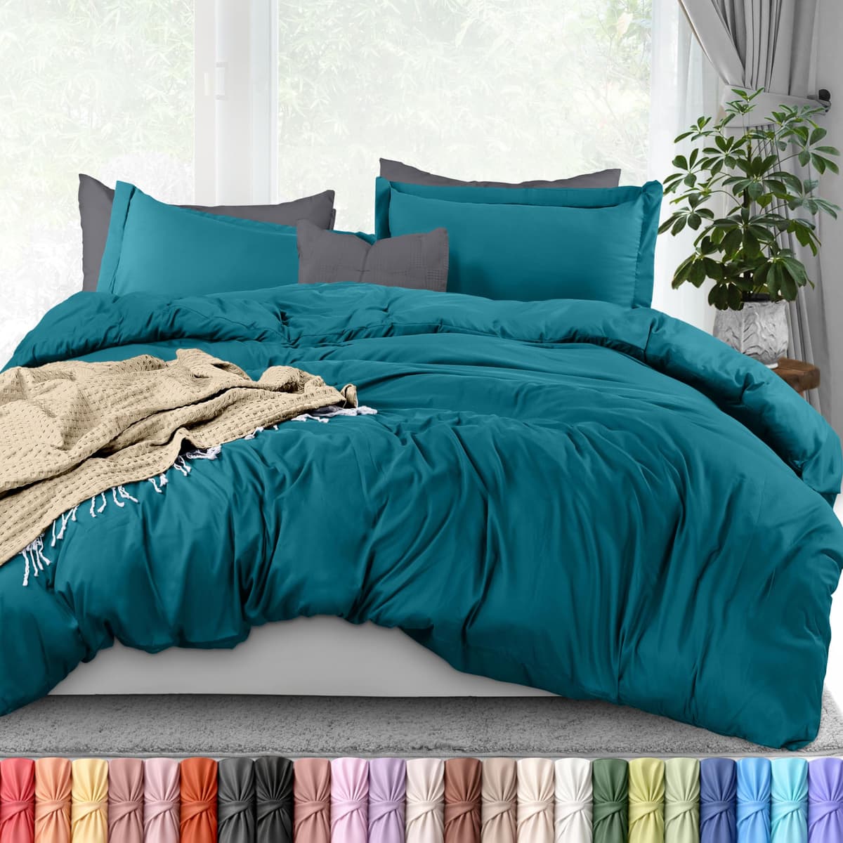 Utopia Bedding 3 Piece Single Bedding Set - Duvet Cover, Fitted Sheet with Pillow case - Soft Brushed Microfiber (Grey) — view 26
