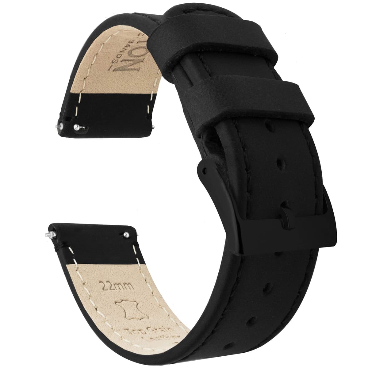 BARTON Quick Release - Top Grain Leather Watch Band Strap - Choice of Colour & Width - 16mm, 18mm, 19mm, 20mm, 21mm 22mm, 23mm or 24mm — view 15