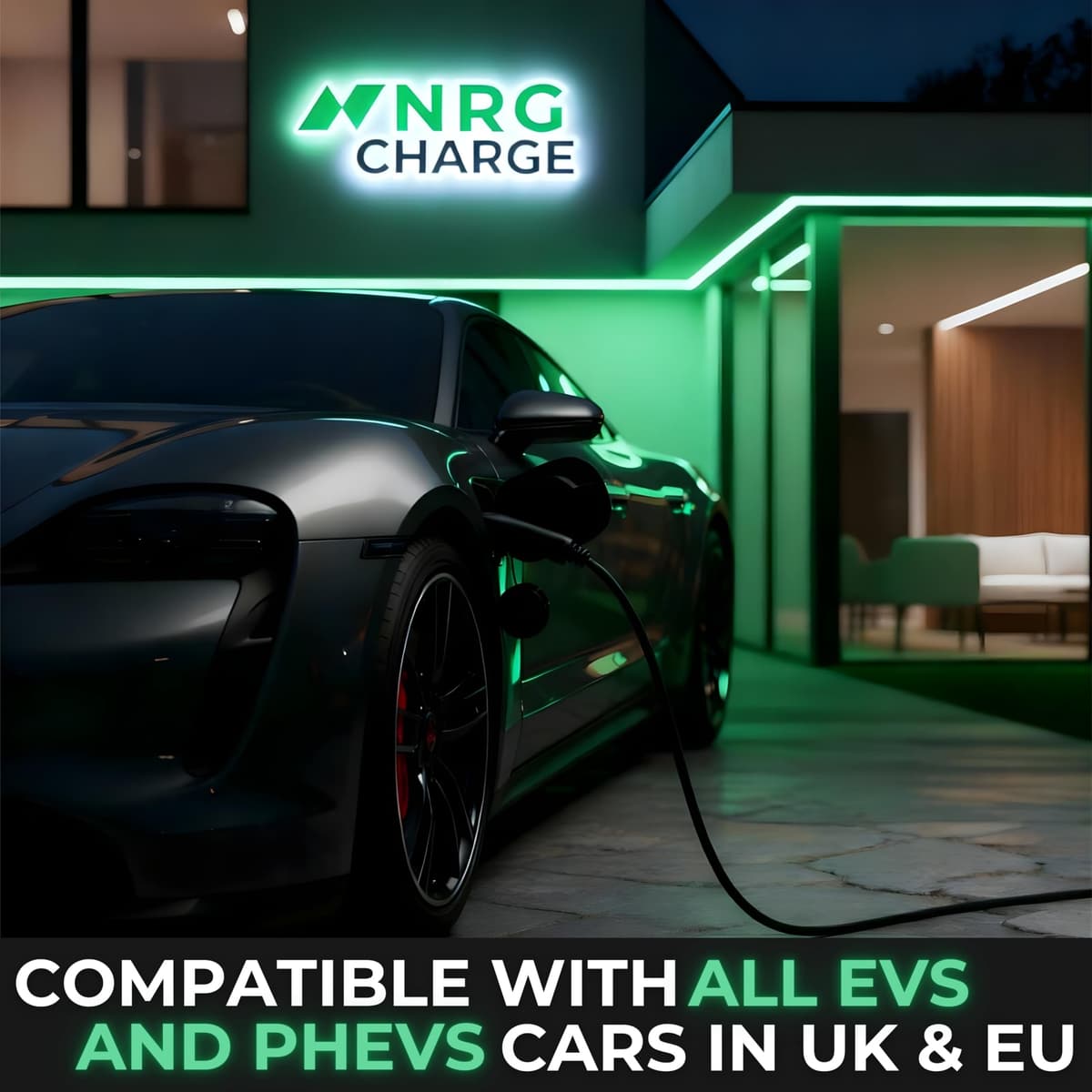 EV Charger CEE 32A Plug | Portable EV Charger Type 2, 7kW | Single Phase, Cabel, 6-32A | Electric Car Charger | Home Car Charger | Fast Charging, Compact, Travel-Friendly (7kW, 5,5 Meter) — view 3