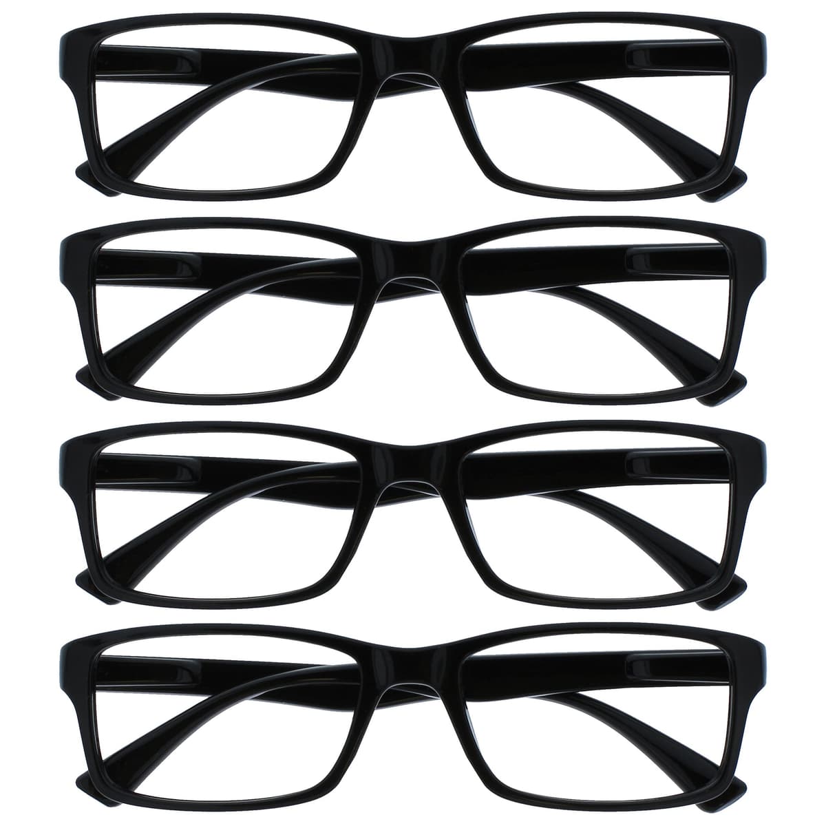 OPULIZE La Compañía Gafas De Lectura Negro Lectores Valor Pack 4 Estilo Diseñador Hombres Mujeres RRRR92-1 +1,50