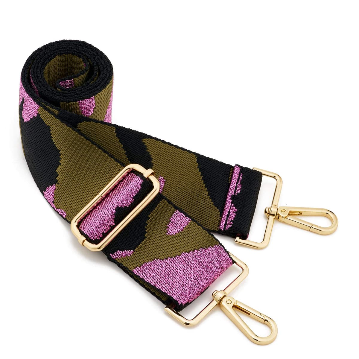 ZOOEASS Wide Shoulder Strap, Guitar Style Adjustable Purse Strap with Gold Buckle Replacement Woven Crossbody Straps for Handbags((3.8CM) Shining Black) — view 129
