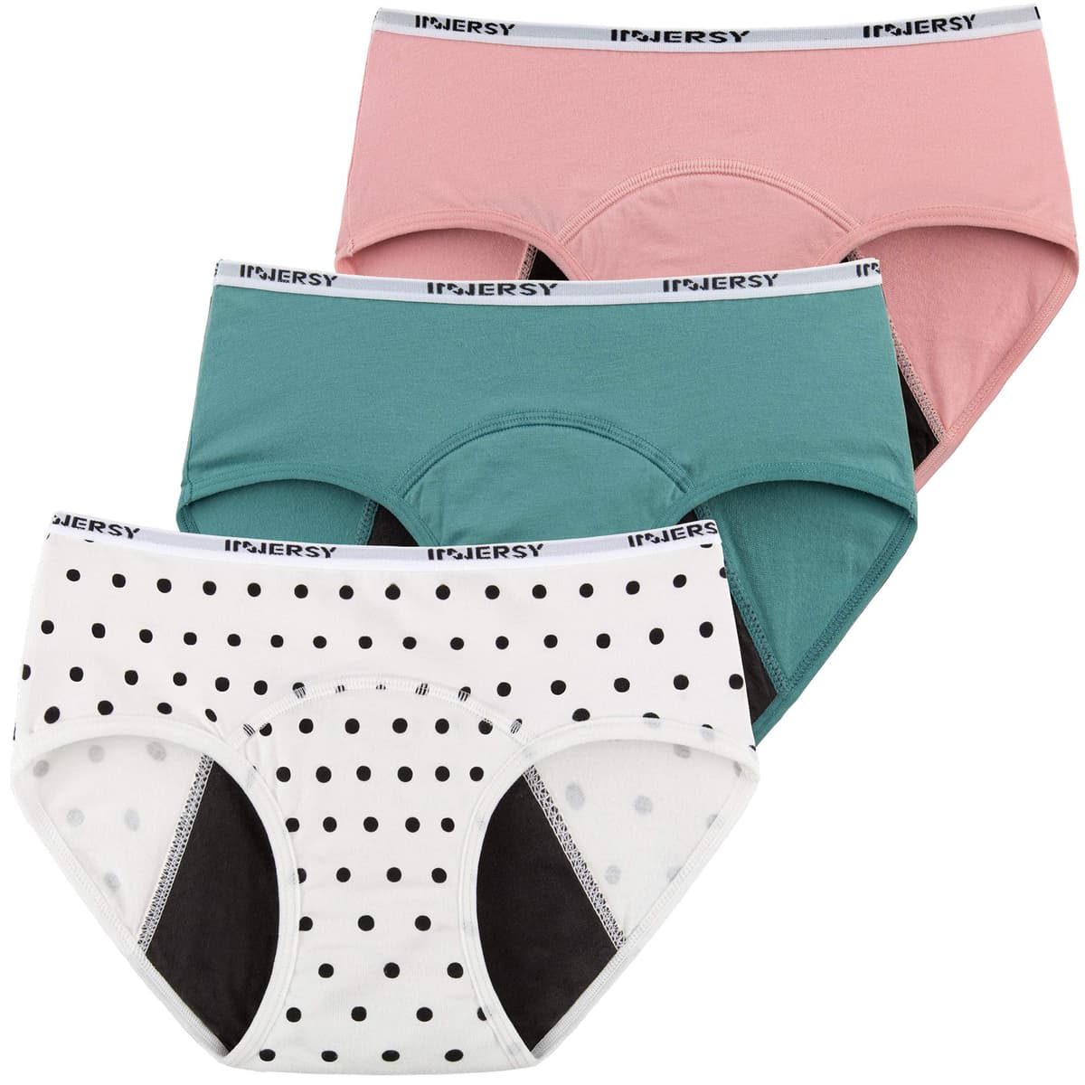 INNERSY Teen Girls Knickers Period Pants Cotton Leakproof Menstrual Underwear Pack of 3 — view 10