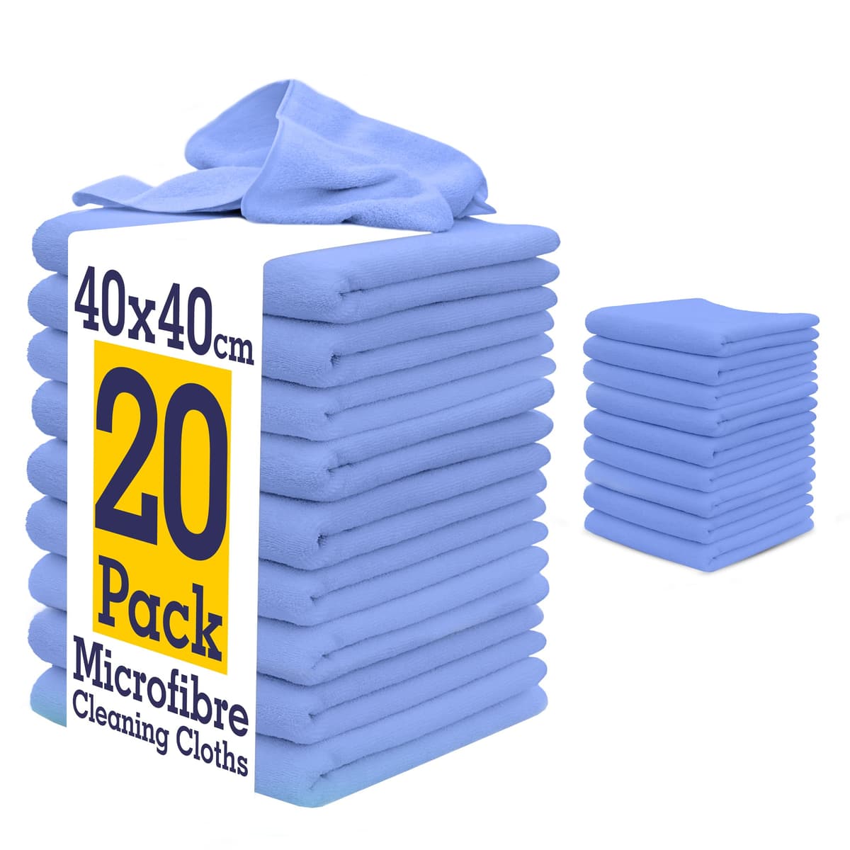 DCS Microfibre Cleaning Cloth, Blue, Pack of 10, Large Size: 40x40cm. Super Soft Premium Streak Free Washable Cloth Duster for Kitchen, Bathrooms, Surfaces, Mirrors, Car, Motorbike — view 10