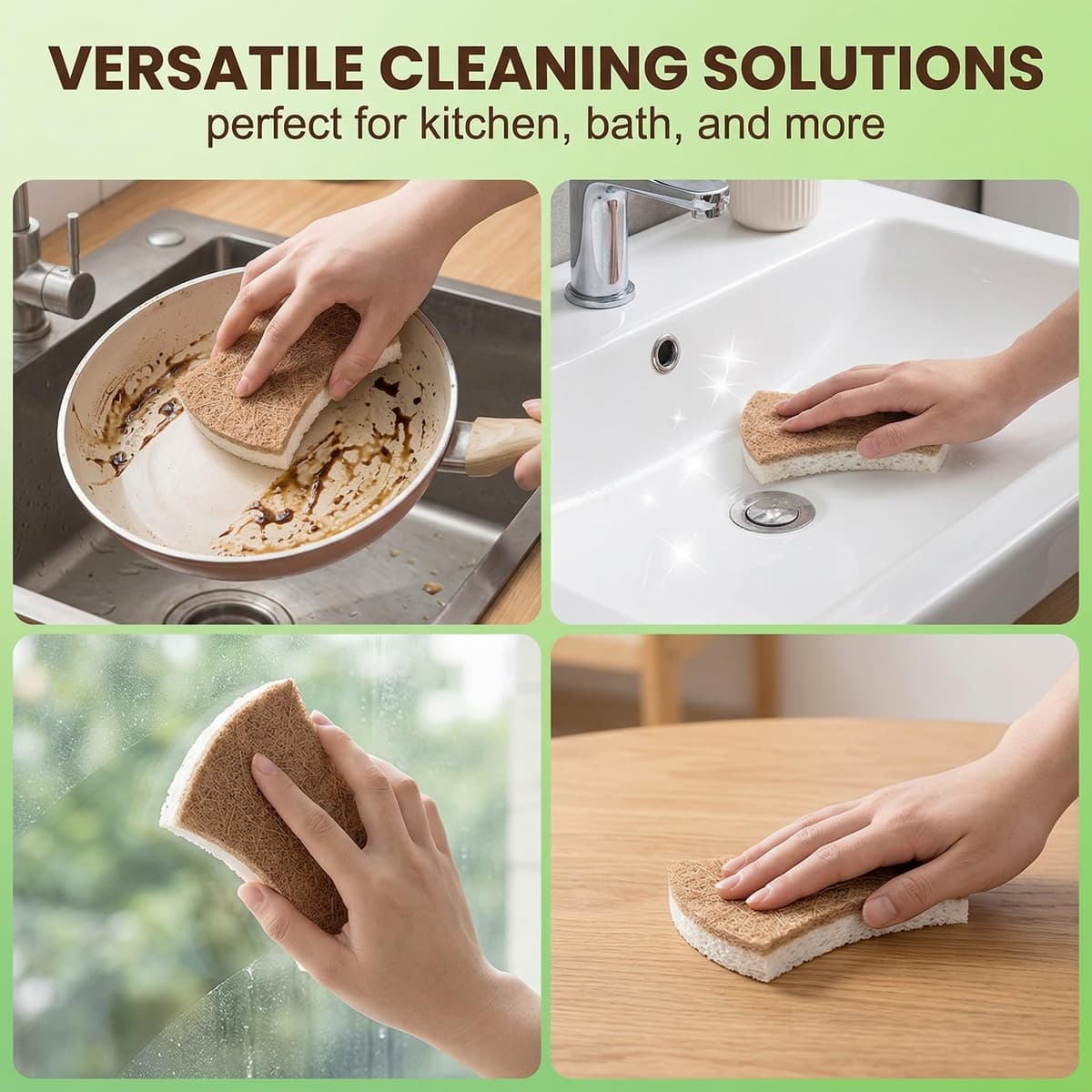 6 piezas esponja de cocina natural, estropajo ecologico, esponja de cocina biodegradable, esponja de cocina orgánica hecha de celulosa y coco, esponja de limpieza natural, esponja de cocina sostenible — view 4