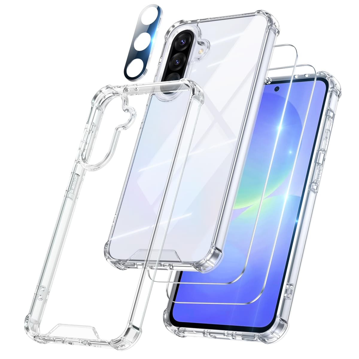 FLLAO 4 en 1 Funda para iPhone 15 con 2 Protector Pantalla y 1 Protector Lente Cámara, [Almohadilla de Aire integrada] Antigolpes Antiarañazos Carcasa 6,1 Pulgadas, Transparente — view 119