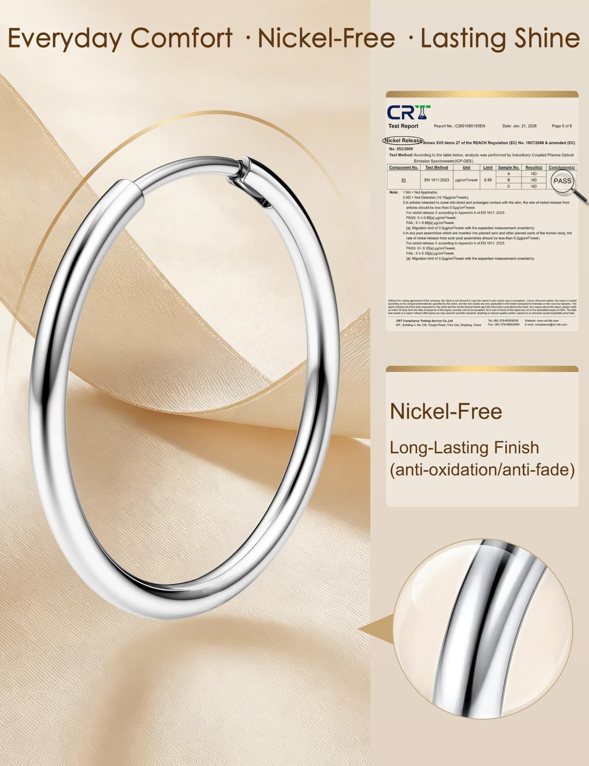MILACOLATO Pequeños Pendientes de Aro de Plata/Oro para Mujer Hombre Hipoalergénico 316L Acero Quirúrgico Cartílago Tragus Helix Sleeper Pendientes de Aros con Bisagras 16G Piercing en la nariz — view 4