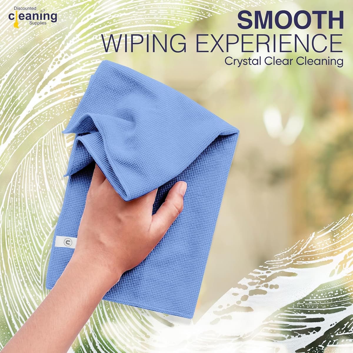 DCS Microfibre Cleaning Cloth, Blue, Pack of 10, Large Size: 40x40cm. Super Soft Premium Streak Free Washable Cloth Duster for Kitchen, Bathrooms, Surfaces, Mirrors, Car, Motorbike — view 3