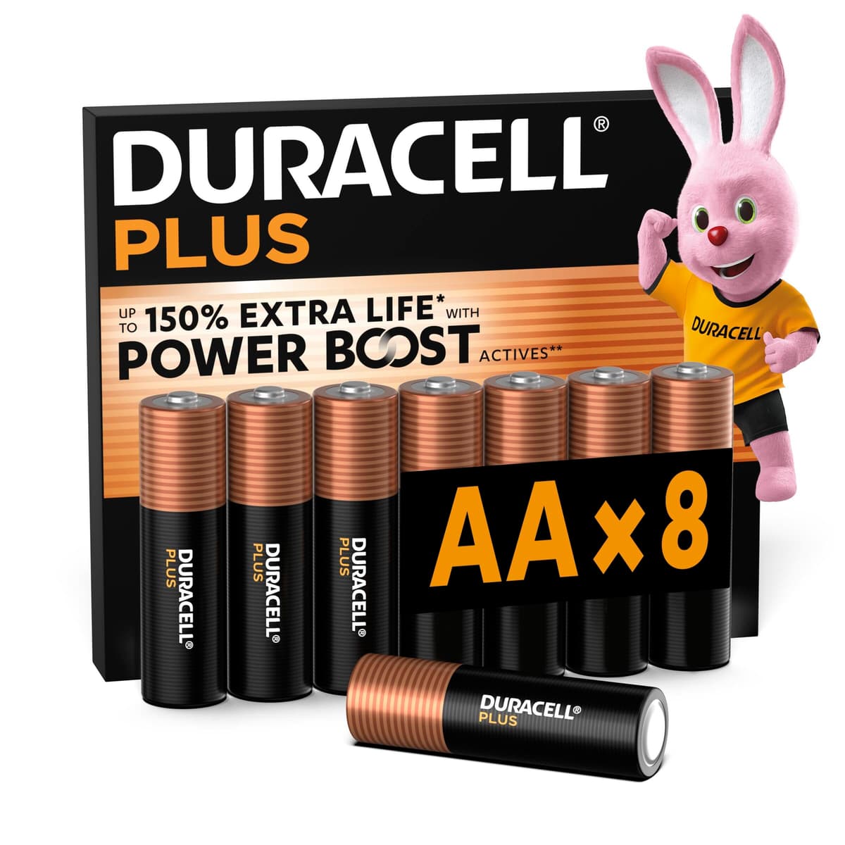 Duracell Plus 9V Batteries (4 Pack) - Alkaline - 100% Life Guaranteed - Reliability For Everyday Devices - 0% Plastic Packaging - 5-Year Storage - 6LR61 MN1604 — view 15