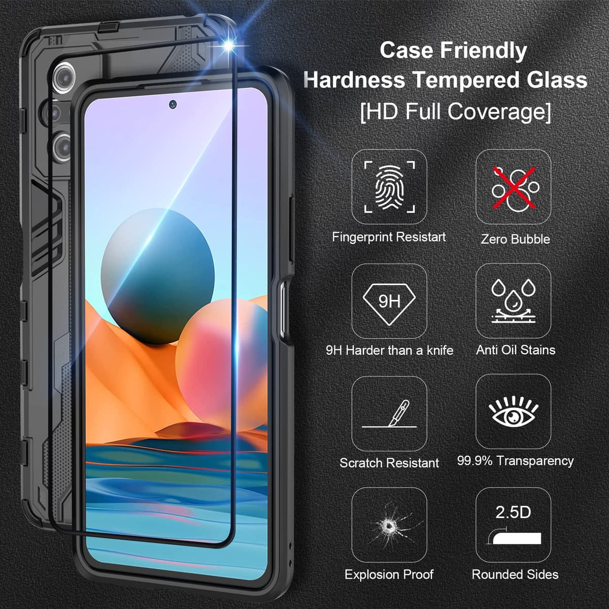 Funda para CMF Phone 2 Pro, Carcasa Antigolpes con Soporte anular metálico, Case Protectora de Grado Militar, Negro — view 1163