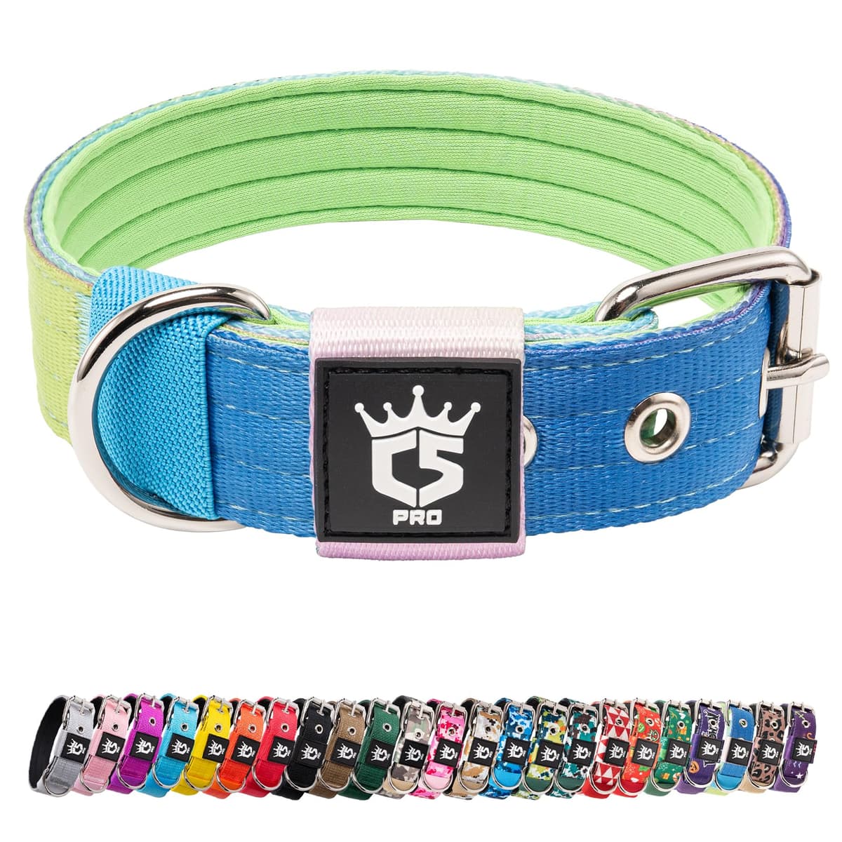 TSPRO Collar Táctico para Perros Ajustable, Collares con Broche de Metal Robusto, de 3,8 cm de Ancho, Duradero y Cómodo para Perros Medianos y Grandes (Negro M) — view 38