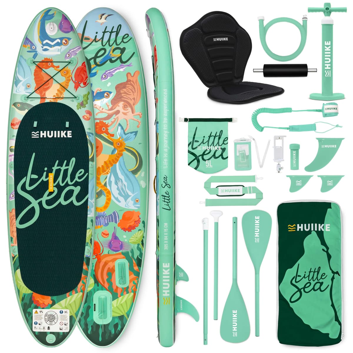 HUIIKE Tabla Paddle Surf Hinchable con Accesorios Incluidos, Remo, Quillas, Inflador. Stand Up Paddle Board Gran Estabilidad y Resistencia. 305 x 84 x 15 cm, Soporta hasta 130 kg — view 13