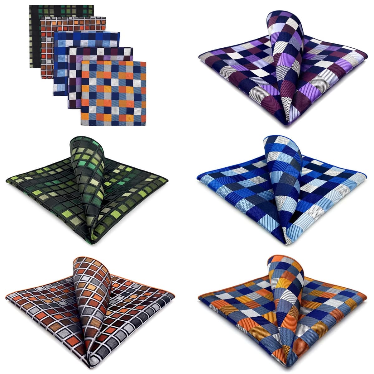 S&W SHLAX&WING 5 Pieces Pañuelo De Bolsillo Para Hombre Handkerchiefs Set para chaqueta de traje — view 2