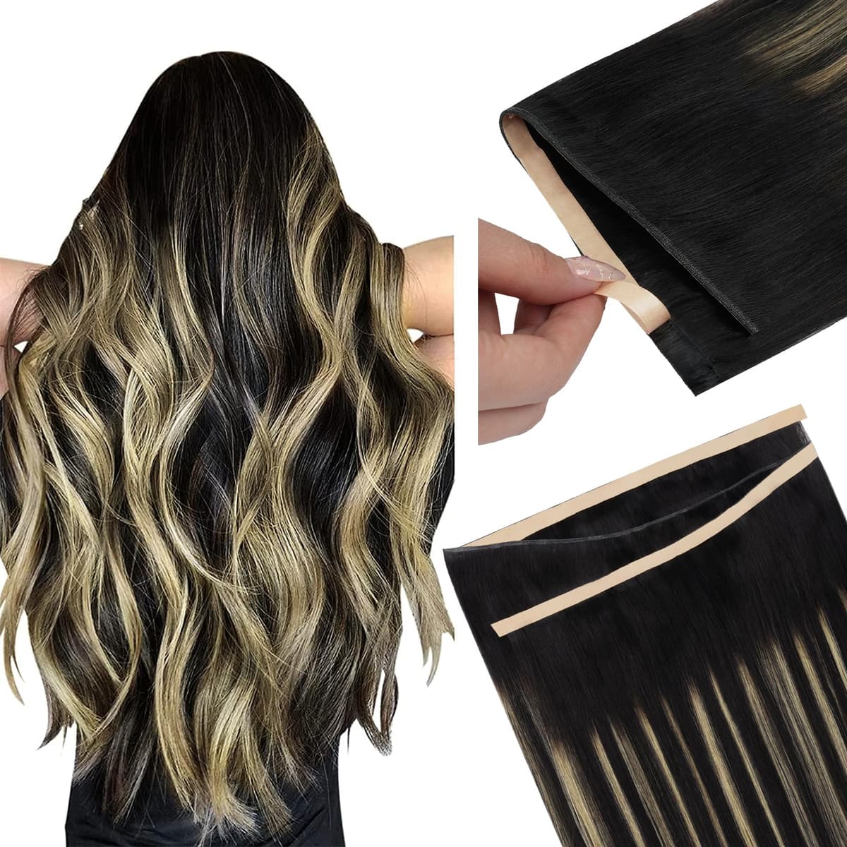 DOORES Tape in Hair Extensions Human Hair, Balayage Dark Brown to Chestnut Brown 50g 20pcs 18 Inch, Human Hair Extensions Natural Remy Straight Skin Weft — view 55