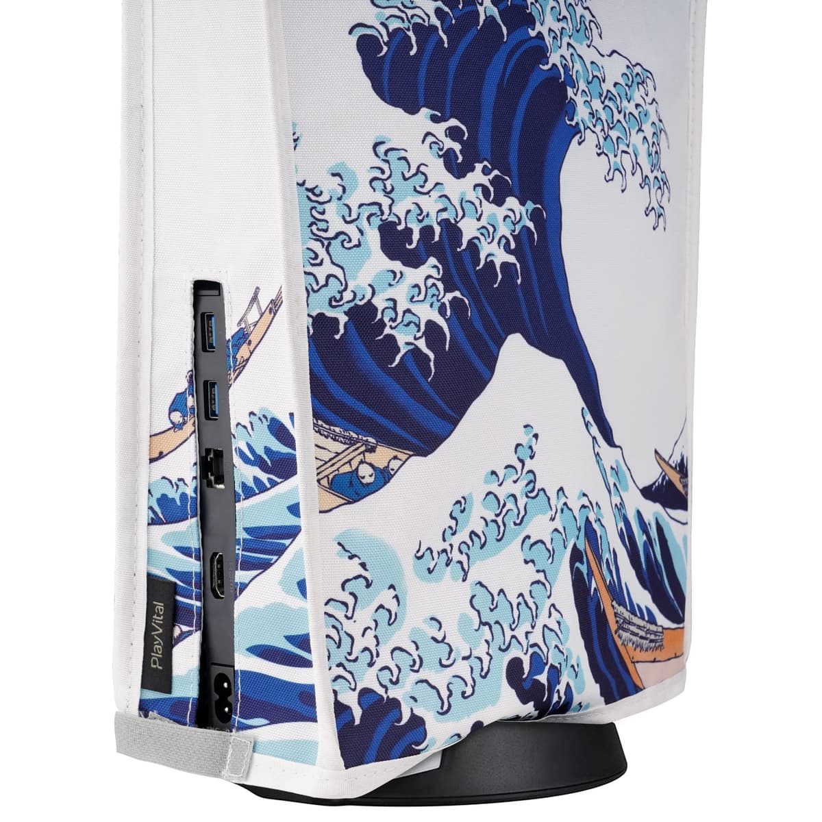 PlayVital Cubierta a Prueba de Polvo para ps5 Consola Funda contra Polvo Guardapolvo de Nylón Protector Anti-agua Forro Suave Fácil de Acceso Cubierta Antipolvo para ps5 Consola(La Gran Ola) — view 7