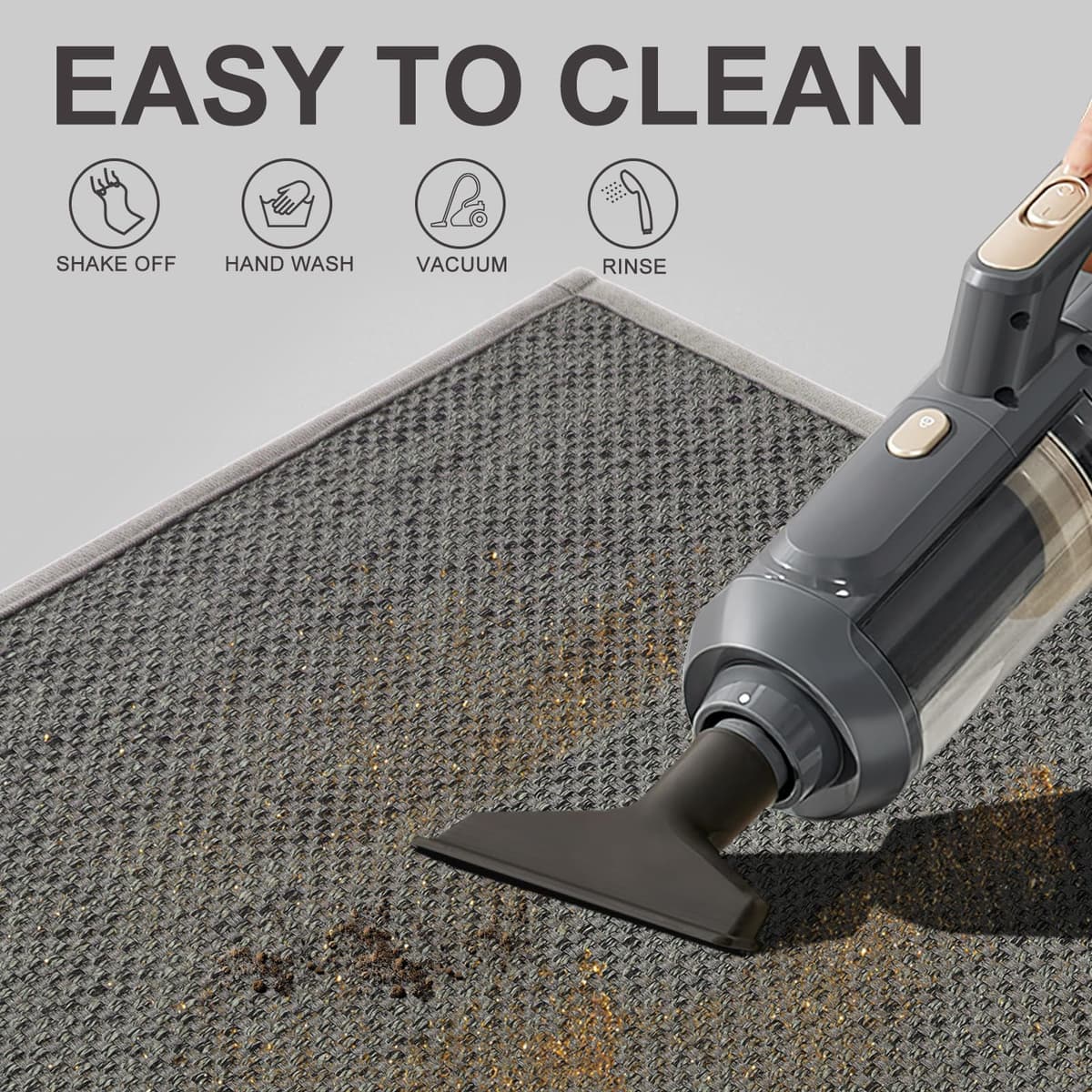 LEKEEPGO Alfombra Cocina Lavable Antideslizante 43.5x200cm, Alfombras Cocina Lavable, Alfombra Pasillo Larga, Tapete Cocina, Absorbente Alfombra para Cocina, Comedor, Lavadero, Pasillo, Gris — view 5