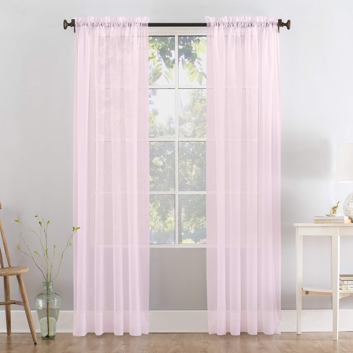 Megachest a pair of slot top voile curtains (Pure White, 56" wideX81 drop 2 Panels) — view 41