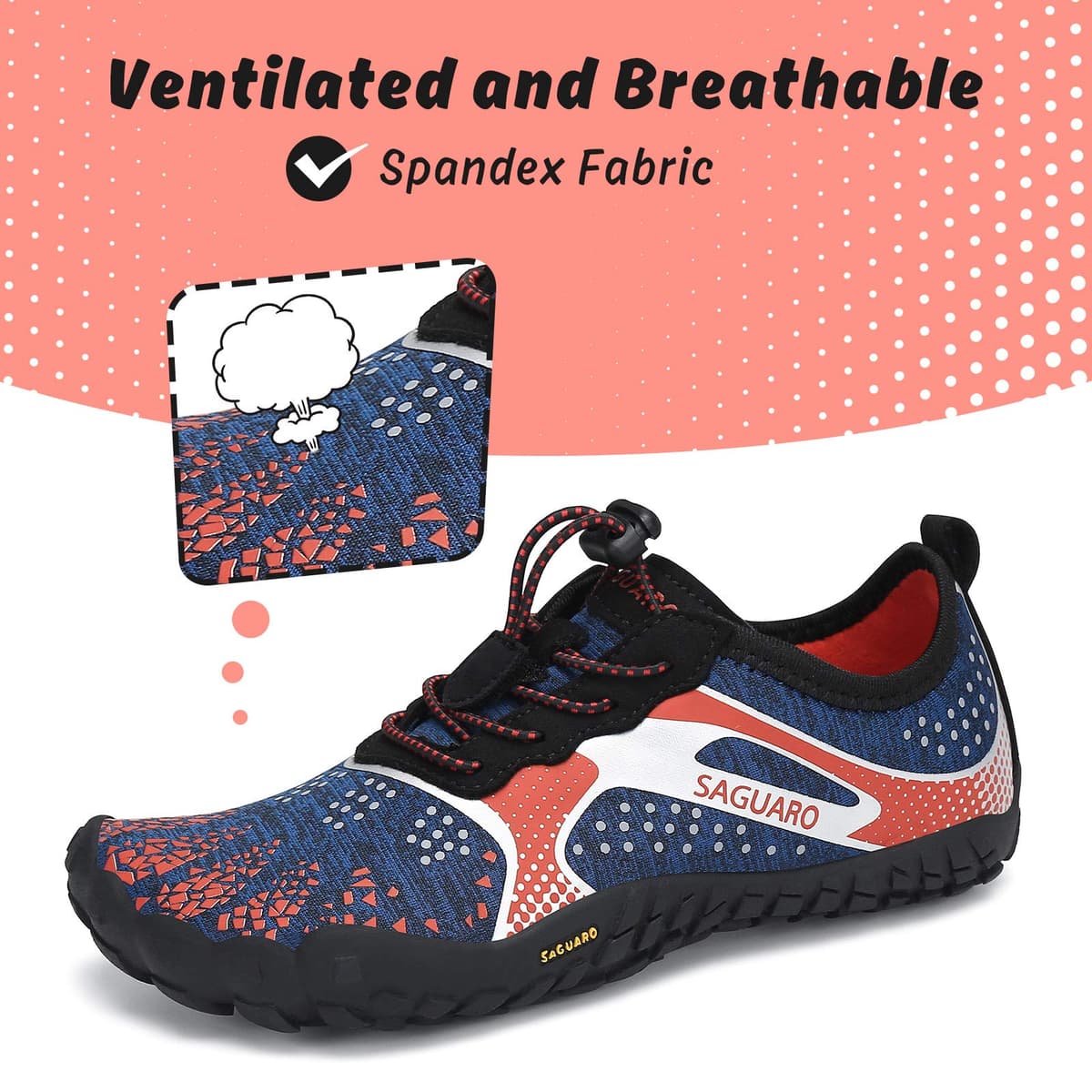 SAGUARO Niños Calzado Descalzos Zapatillas de Trail Niñas Transpirables Minimalistas Zapatillas de Deporte, 24-36 EU — view 2
