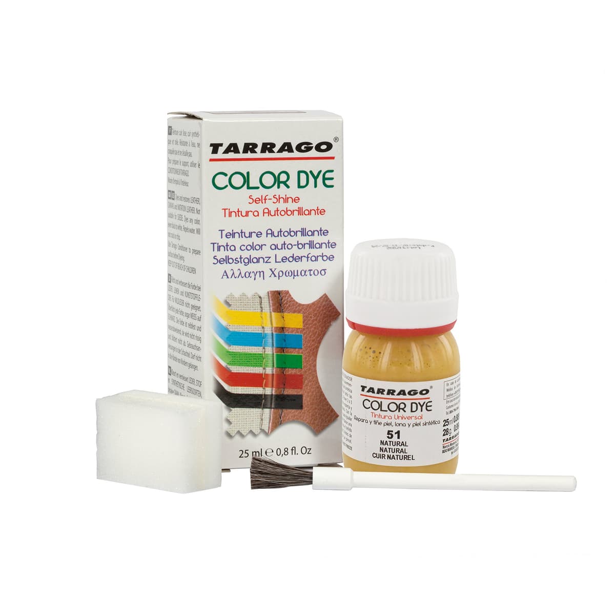 Tinte para Zapatos y Bolsos de Cuero y Textil con Esponja y Brocha | Cubre Rozaduras y Desgastes del Calzado | Gama de 90 colores — view 72
