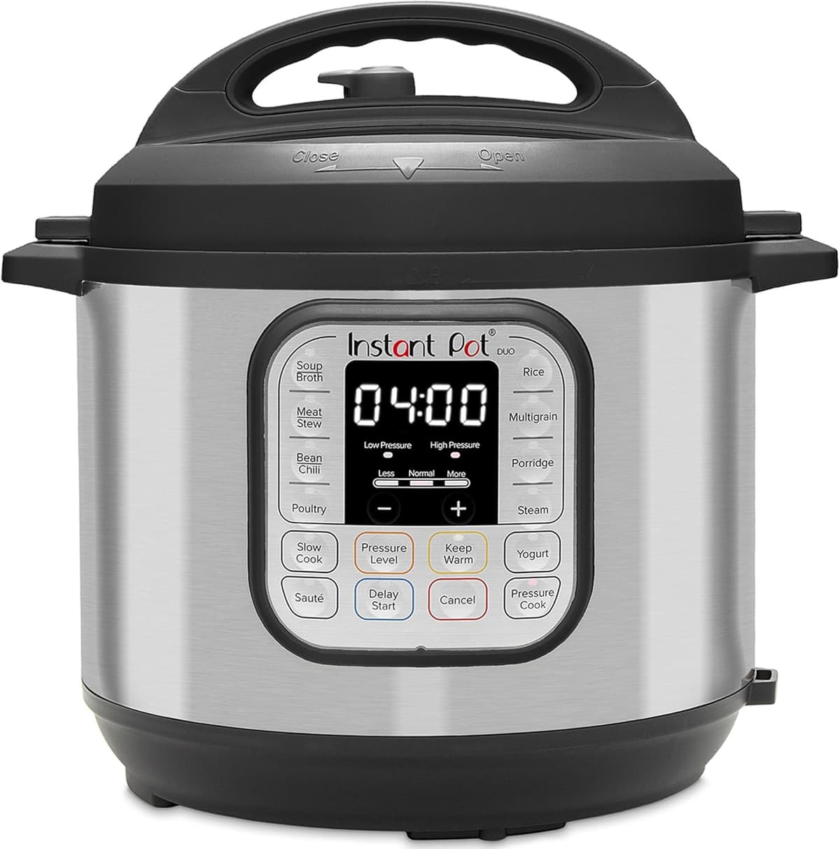 Instant Pot Duo 7-in-1 Multicooker, 5.7L - Pressure Cooker, Slow Cooker, Rice Cooker, Sauté Pan, Yogurt Maker, Steamer and Food Warmer, Brushed Stainless Steel,Black/ Grey