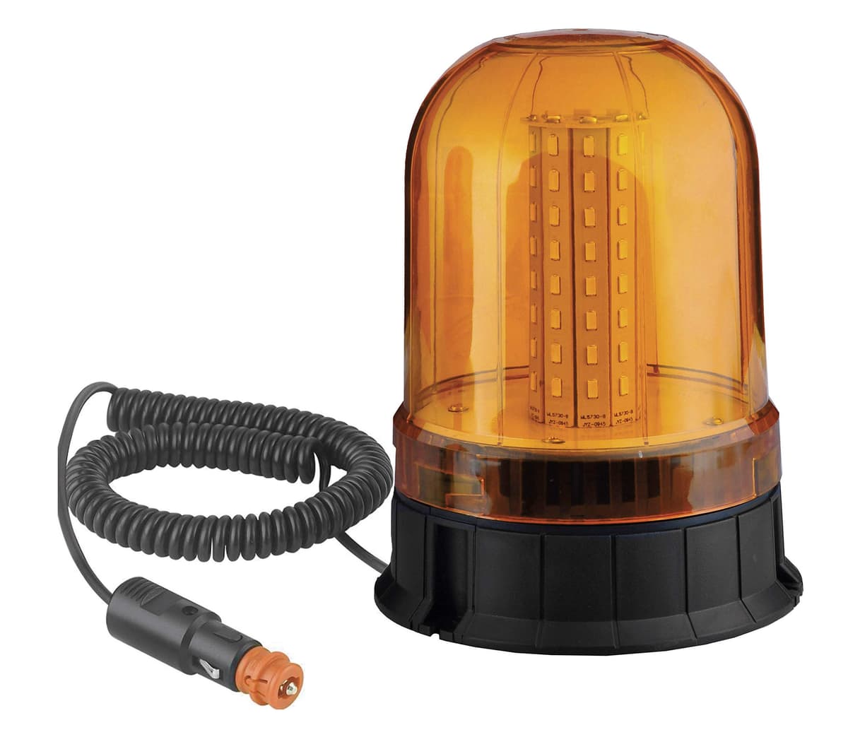 Ryme Automotive - Rotary Emergency Car Amber 12V/24V LED SMD High Power Connection Vehicle Cigarette Lighter Connection, Breakdown Signage, Tractor, Crane, Agricultural Vehicles
