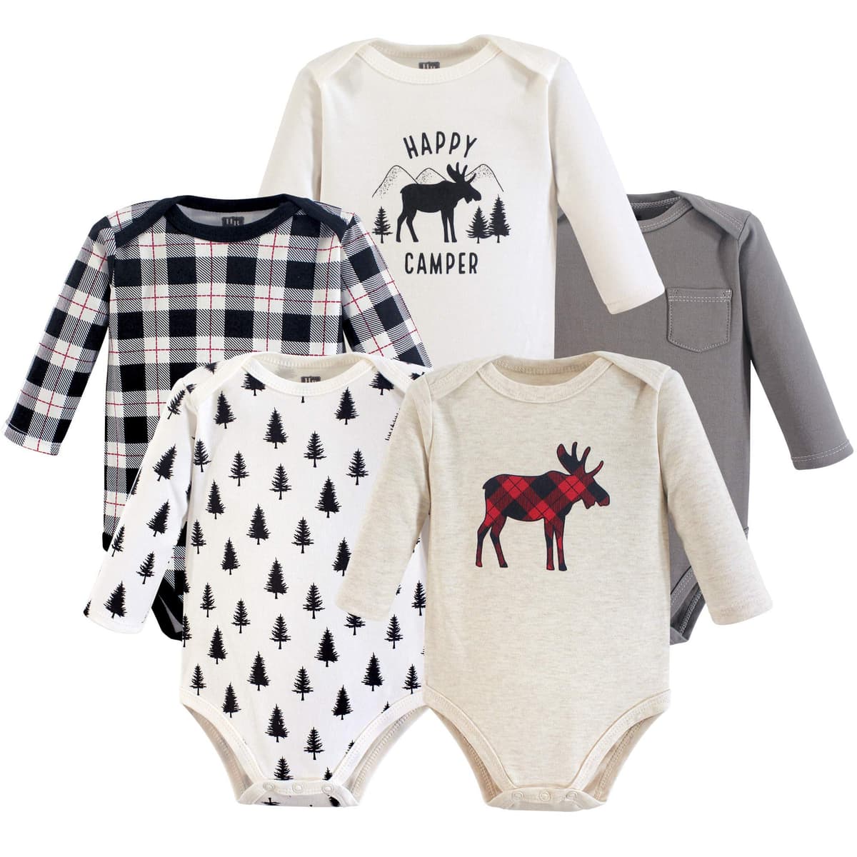 Hudson Baby unisex-baby Cotton Long-sleeve Bodysuits, Heather Gray, 3-6 Months — view 9