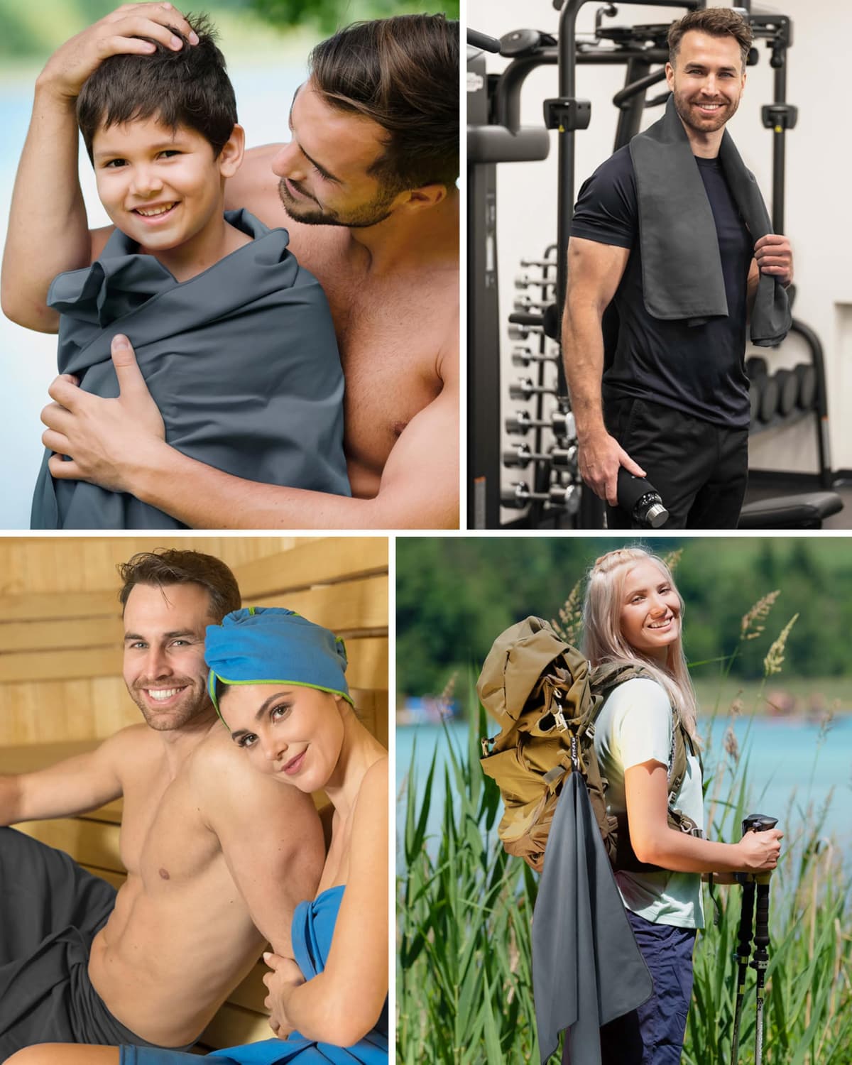 Fit-Flip Toalla Microfibra Gimnasio - compacta, Ultraligera y de Secado rápido – Toallas para Gym, Piscina, Viaje, Natacion y Playa Grande — view 5
