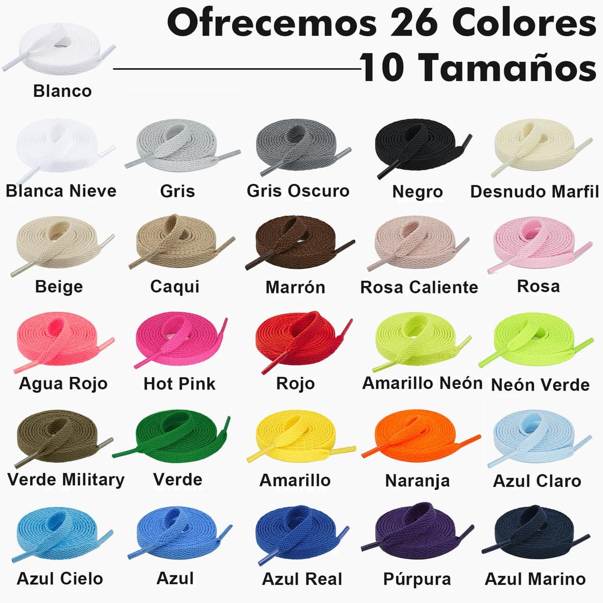 Stepace 2 Pares Cordones Planos,8mm de Ancho,Cordones Reemplazo para Zapatillas,Zapatos — view 5