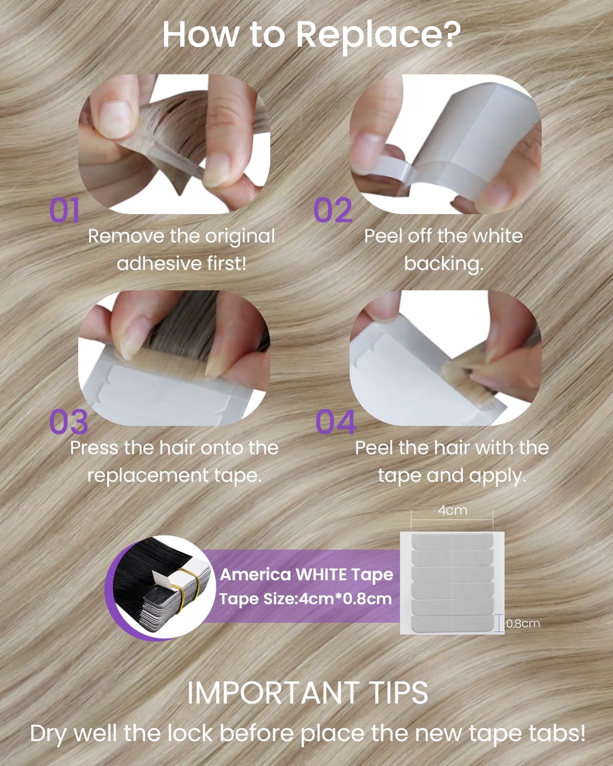 LaaVoo Tape in Hair Extensions Human Hair Blonde Tape Hair Extensions Real Human Hair Invisible Tapes Remy Straight Balayage Brown to Blonde Hair Double Sided Tabs 20pcs 50g 16 Inch #8/18/60 — view 123