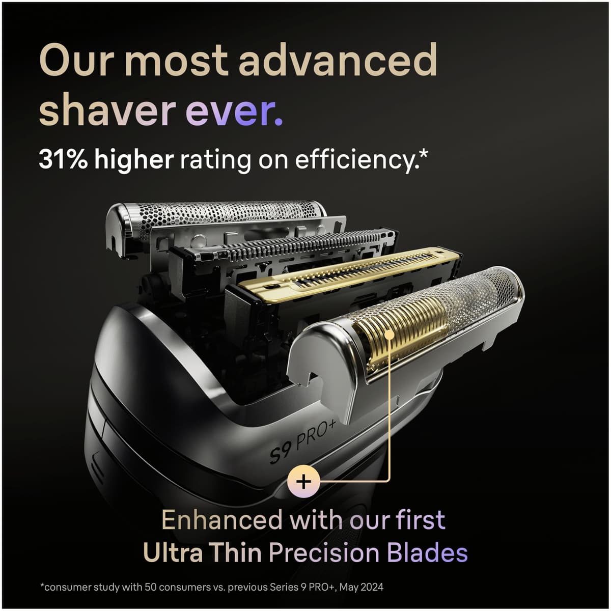 Braun Series 9 PRO+ Electric Shaver, 5 Plus 1 Ultra Thin Precision Blades, Pro SensoAdapt, Up to 60 min, Charging Stand, Wet & Dry Foil Razor for Men, 9610SI, Black — view 5