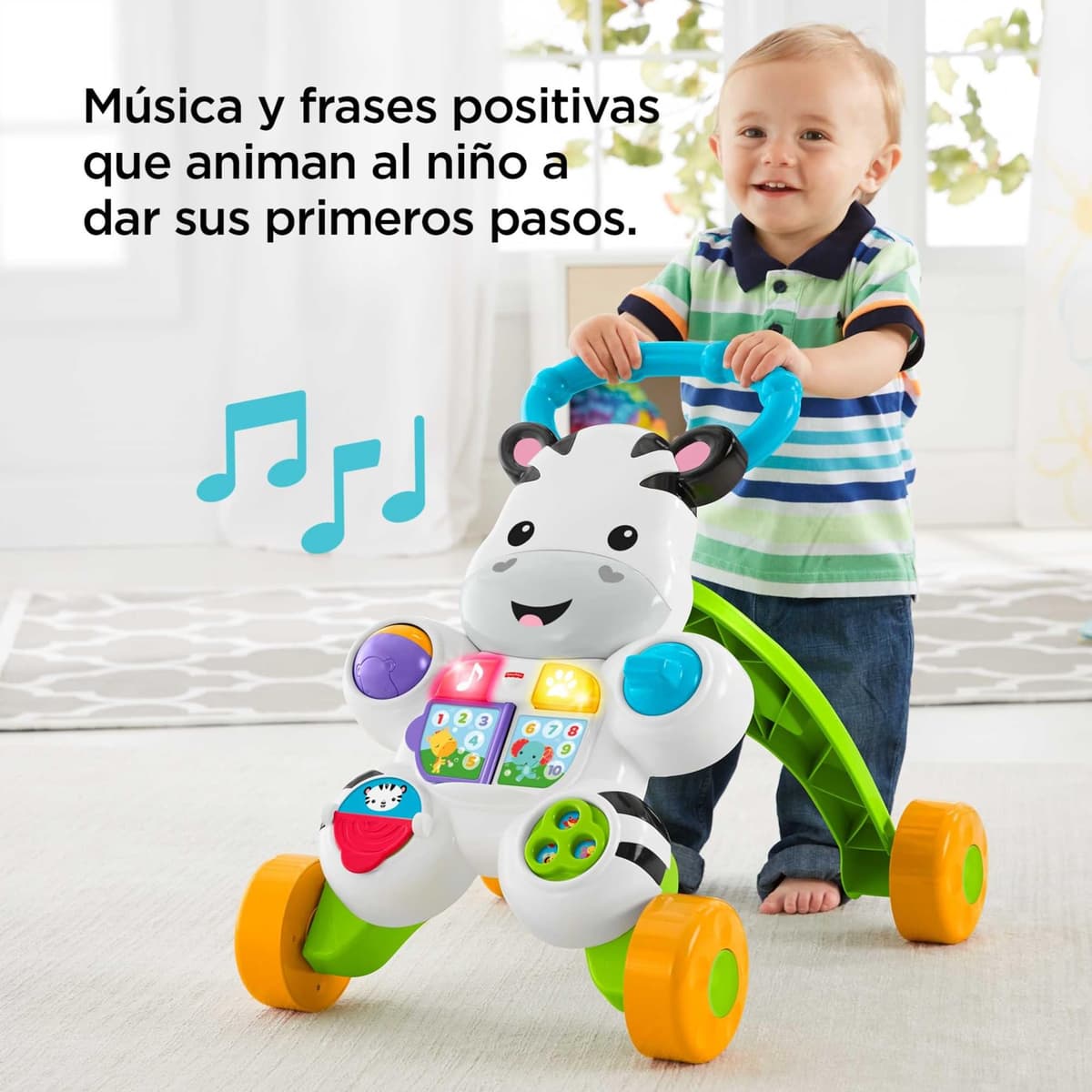 Fisher-Price Cebra parlanchina primeros pasos, andador correpasillos bebé +6 meses, versión español, embalaje reducido GXC34 — view 5