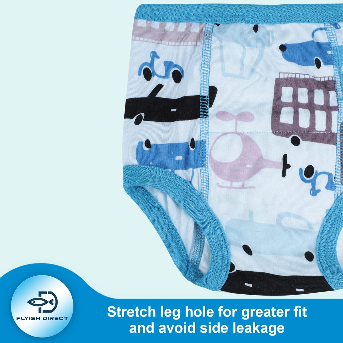 FLYISH DIRECT Training Pants Boys, Potty Training Pants 100% Cotton Toilet Baby Training Underwear, 4 Packs — view 5