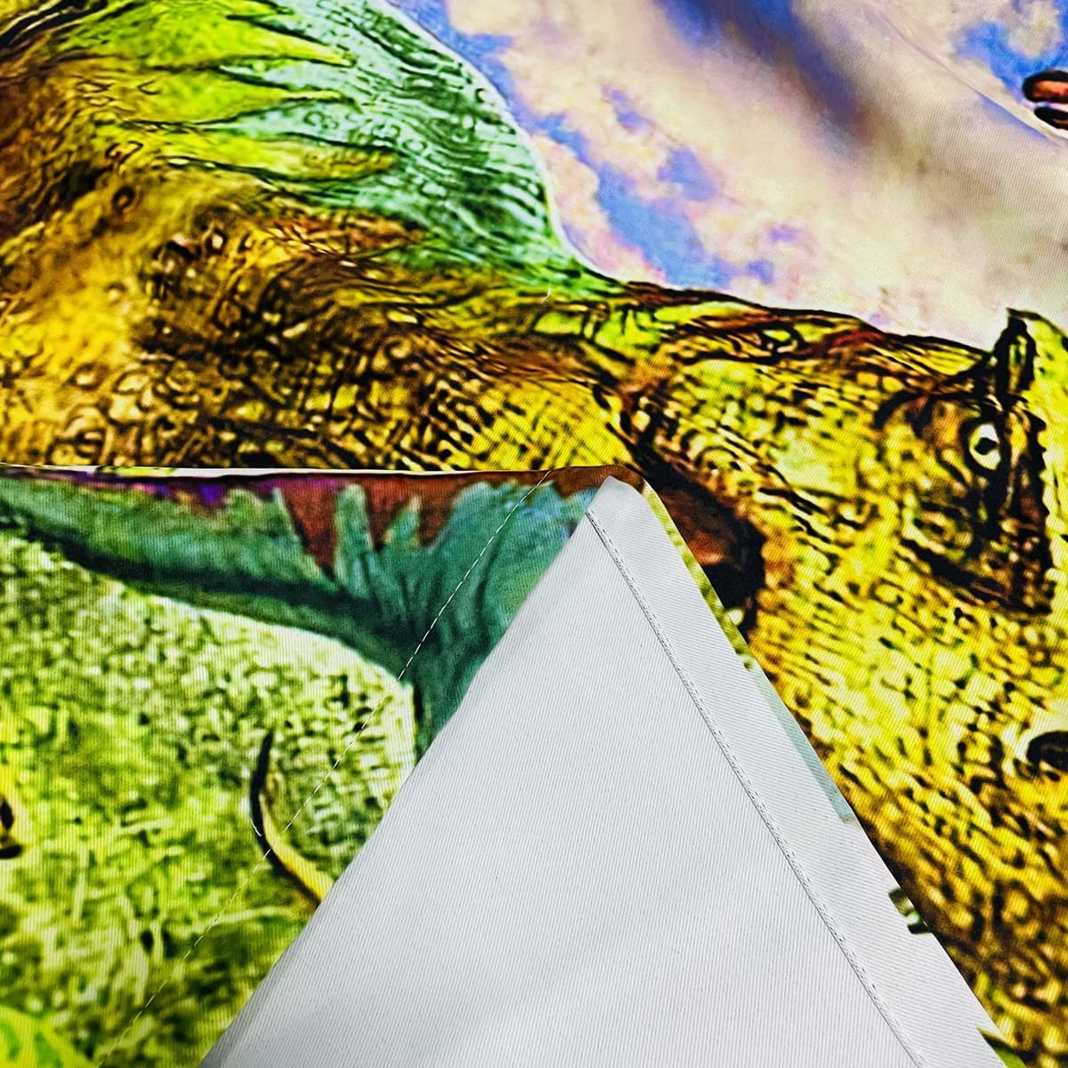ANHOPE Dinosaur Curtains Eyelet Ring Top Thermal Insulated 80% Blackout Curtains with Jungle Animal Dino T-Rex Print Pattern Window Drapes for Kids Boys Girls Bedroom 28 x 54 Inch Drop 2 Panels — view 5