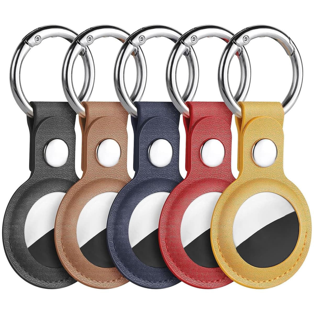 Ainiv Llavero para AirTag, 1 Pieza Llaveros para AirTag Funda Protectora, PU Localizador Portátil Antipérdida, Protectora de Cuero Funda Bluetooth Tracker Mascotas y Mochilas — view 34