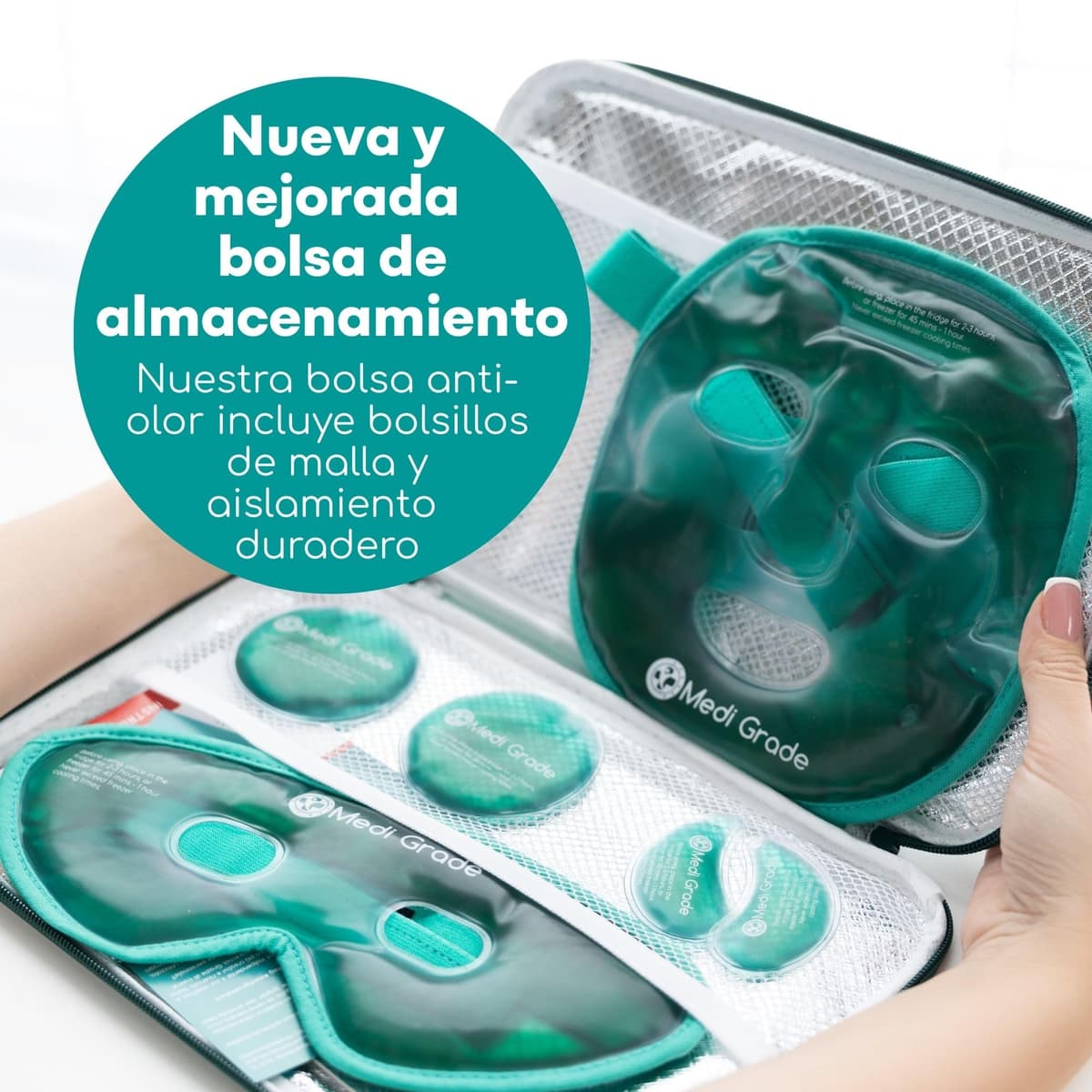 Antifaz de Gel Frío y Mascara para Ojos – Tecnología de Gel Facial de Medi Grade – Set para Cuidado Facial de Mujer y Hombre, Mascara de Frio para Cara Ojos y Anti Ojeras — view 5