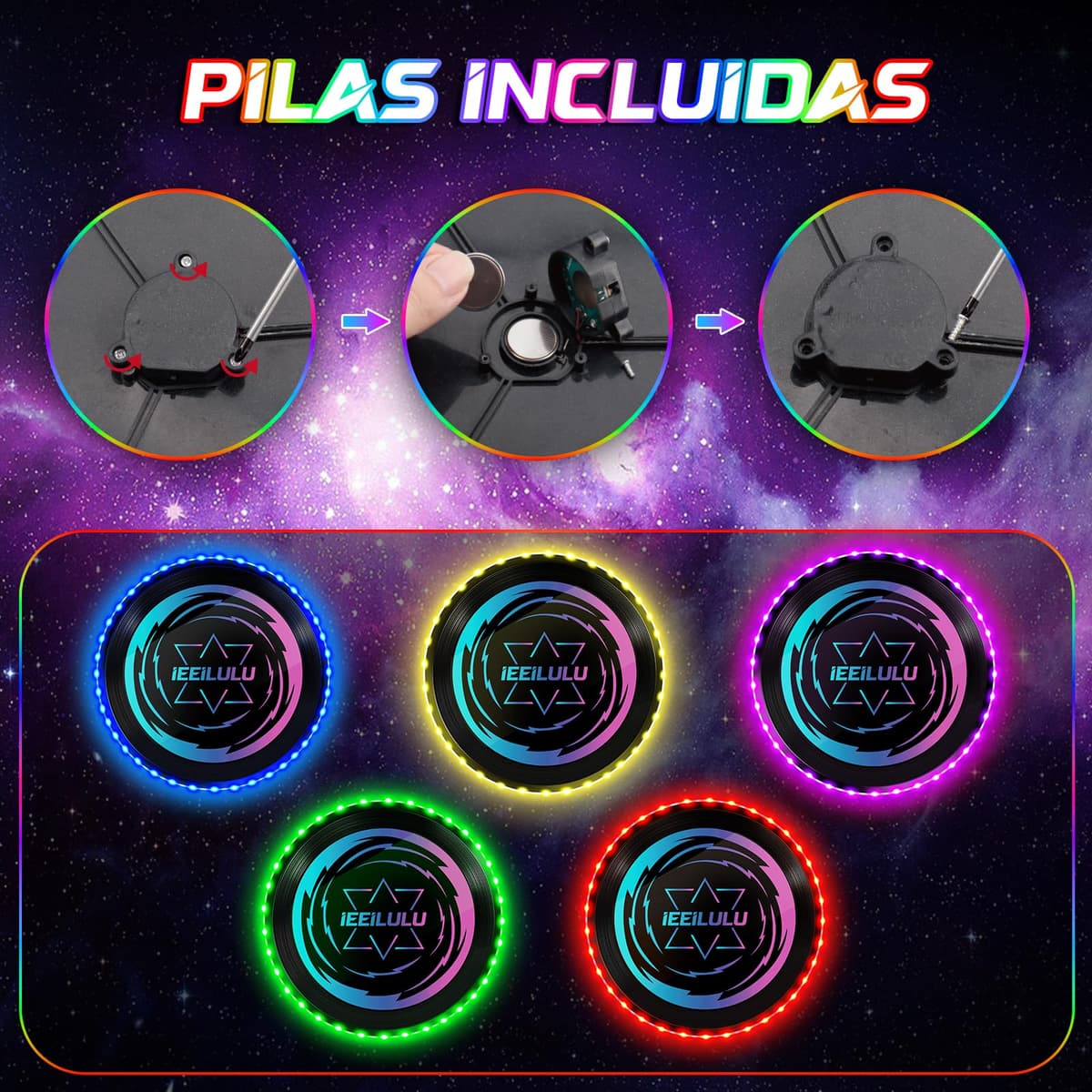 IEEILULU Disco Volador LED, Disco Volador, Disco Volador Iluminado con 49 LED, Reutilizable, Disco Ultimate Frisbee para Adultos Niños Actividades Al Aire Libre En Familia — view 5