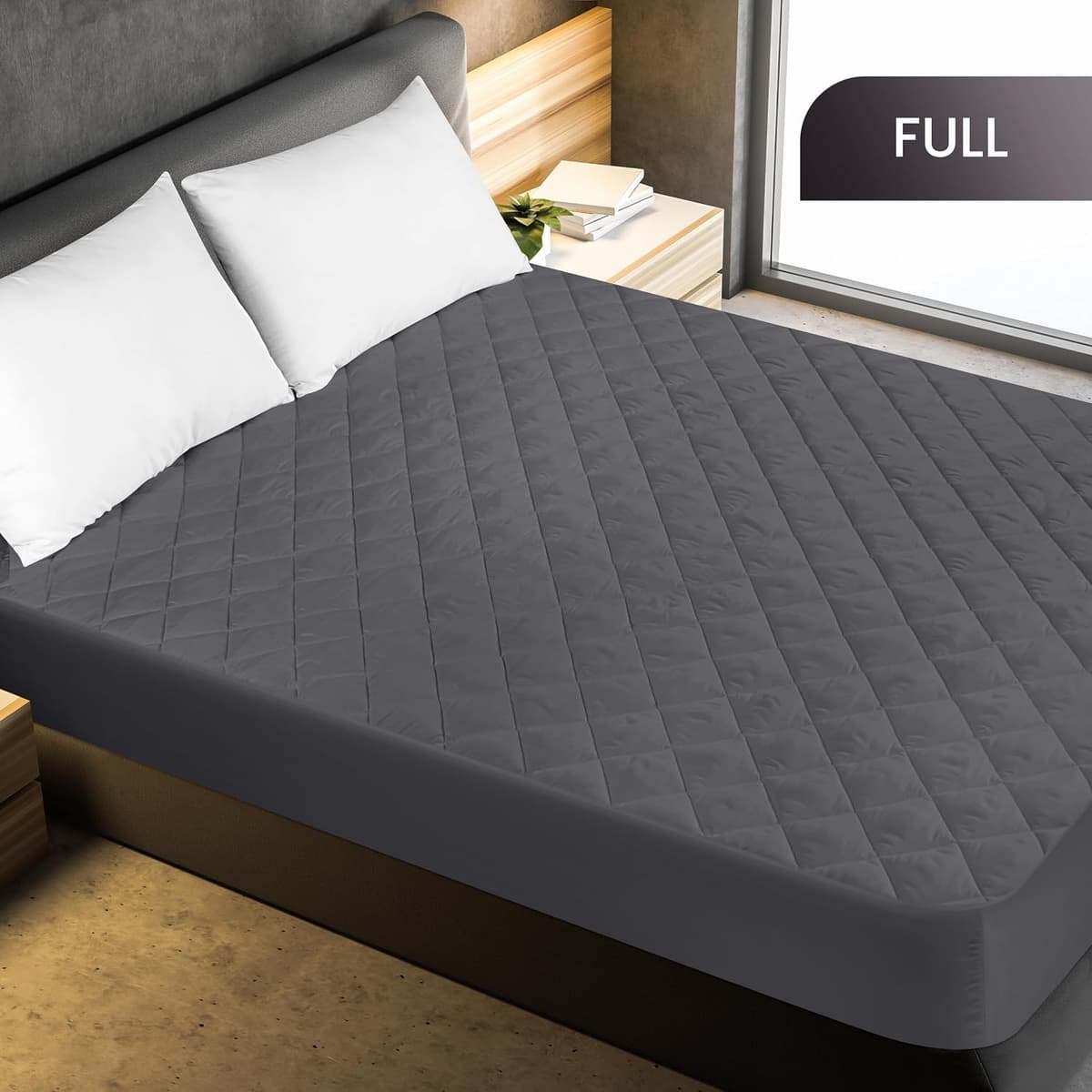 Utopia Bedding Quilted Fitted Mattress Protector Double Bed Fitted Sheet Stretch Fitted Sheet Extends to 40cm Deep Machine Wa