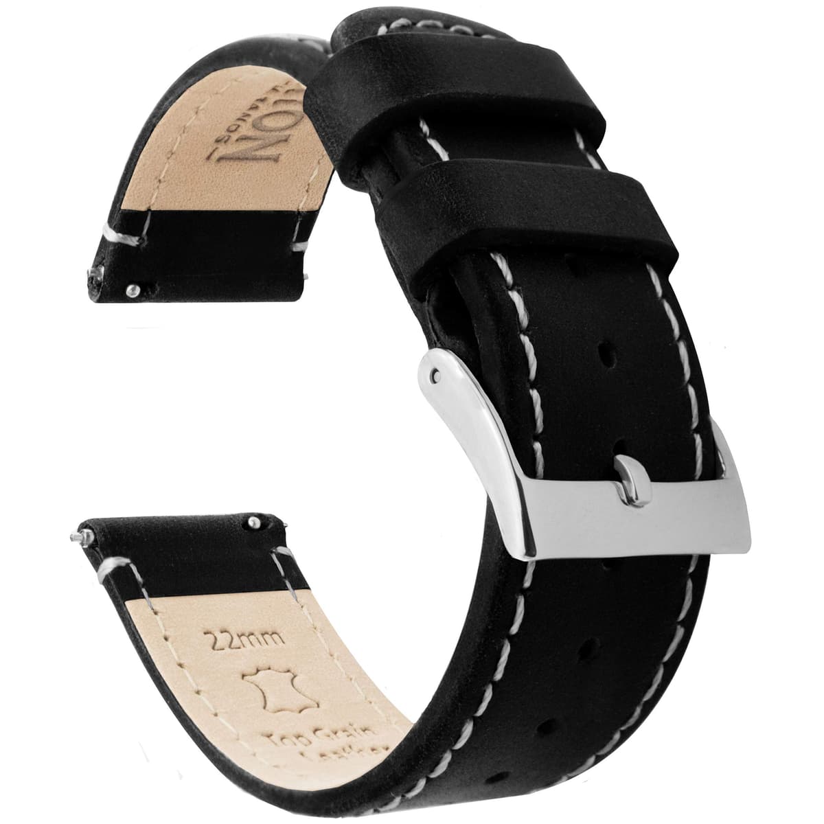 BARTON Quick Release - Top Grain Leather Watch Band Strap - Choice of Colour & Width - 16mm, 18mm, 19mm, 20mm, 21mm 22mm, 23mm or 24mm