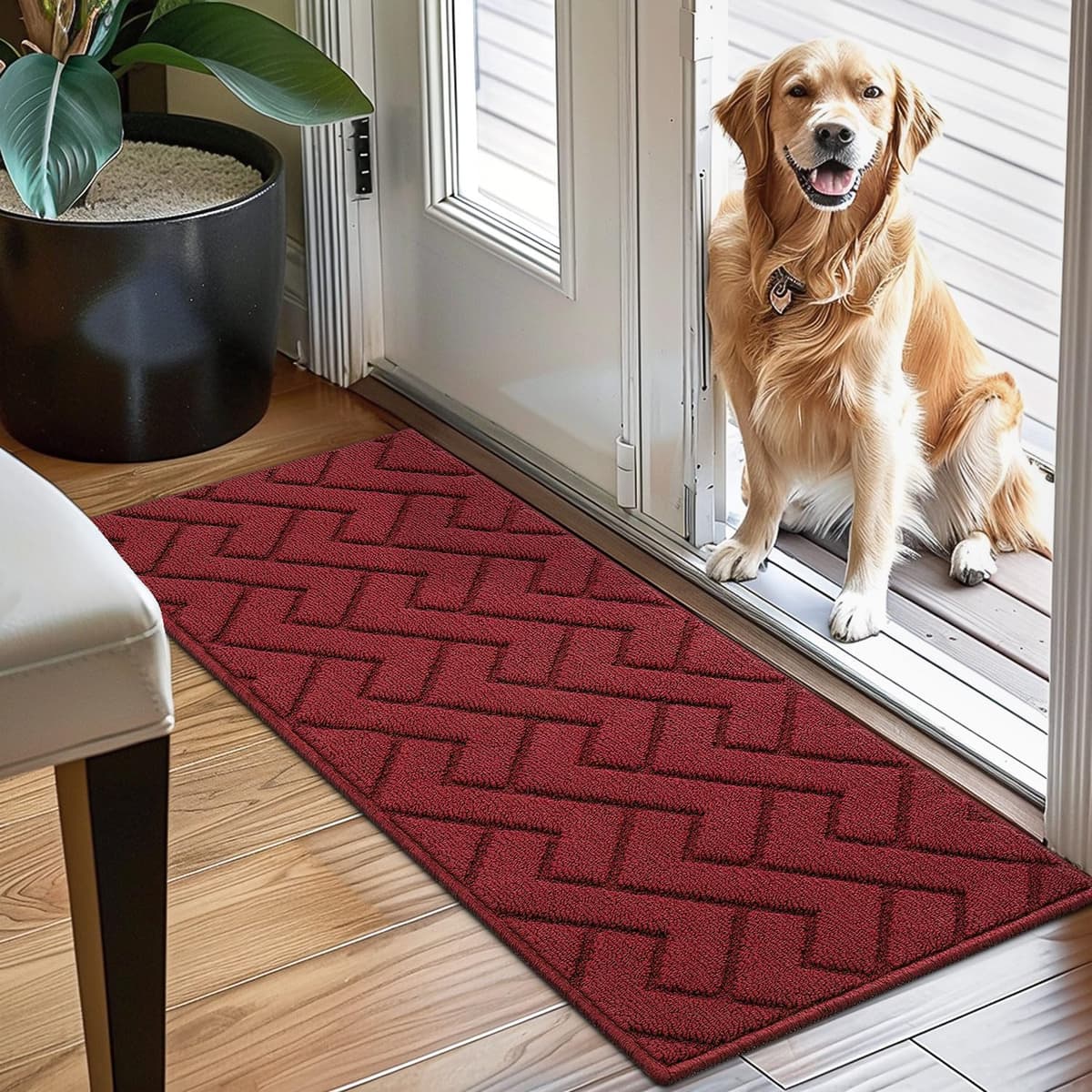 Biscpro Door Mats Indoor,Dirt Trapper Mat Absorbent Non-Slip Low Profile Doormat for Entrance,Inside, Kitchen,Front Door Mat Washable for Pets and Dogs— 50x80cm,Grey — view 23