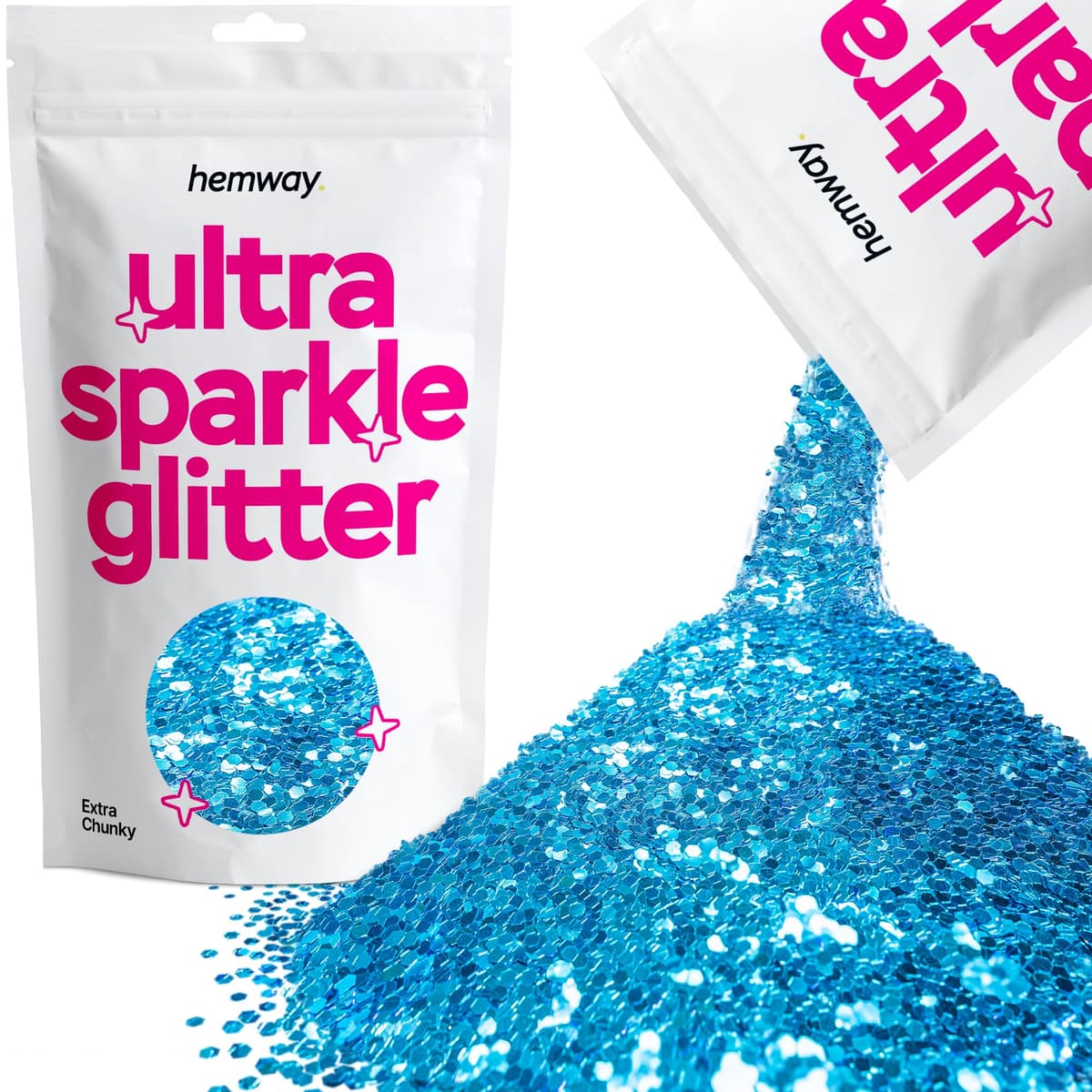 Hemway Ultra Sparkle Glitter Baby Pink Iridescent 100g Fine | Glitter for Arts & Craft, Makeup, Nail Art, Crafting, Card Making, Sparkle Decoration — view 105