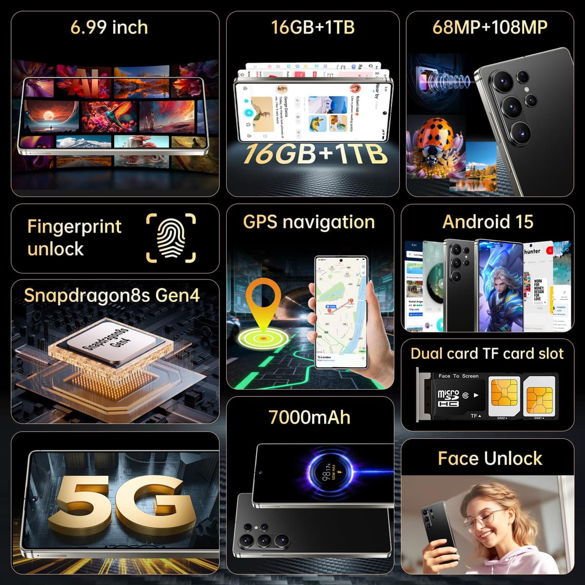 SZV 26_01 Smartphone Cell Phone 26_01 (Black B) — view 2