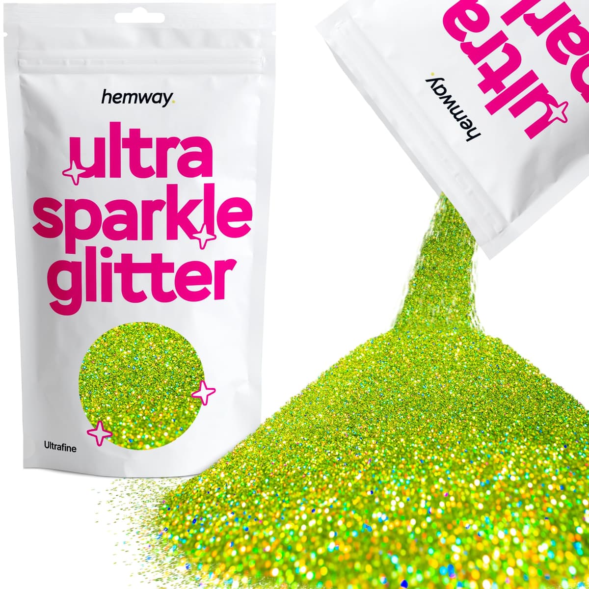 Hemway Ultra Sparkle Glitter Baby Pink Iridescent 100g Fine | Glitter for Arts & Craft, Makeup, Nail Art, Crafting, Card Making, Sparkle Decoration — view 218