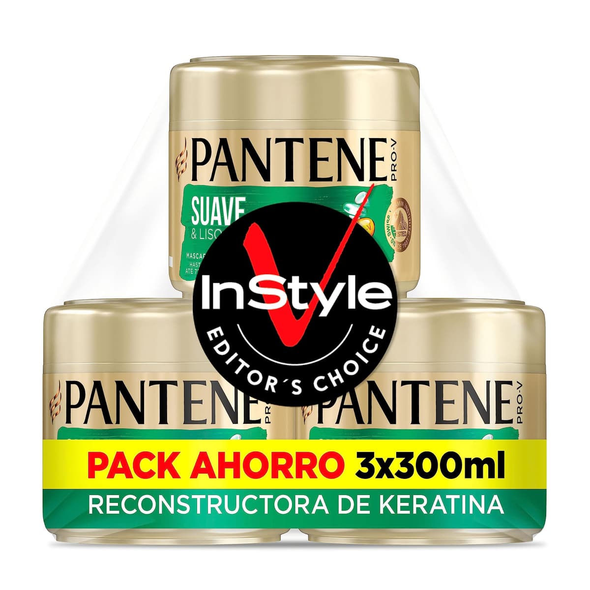 Pantene Pro-V Suave Y Liso Mascarilla Protectora De Keratina 3X300ml Para Pelo Encrespado Y Seco. Hasta 72H De Pelo Suave Y Brillante En Un Solo Uso — view 7