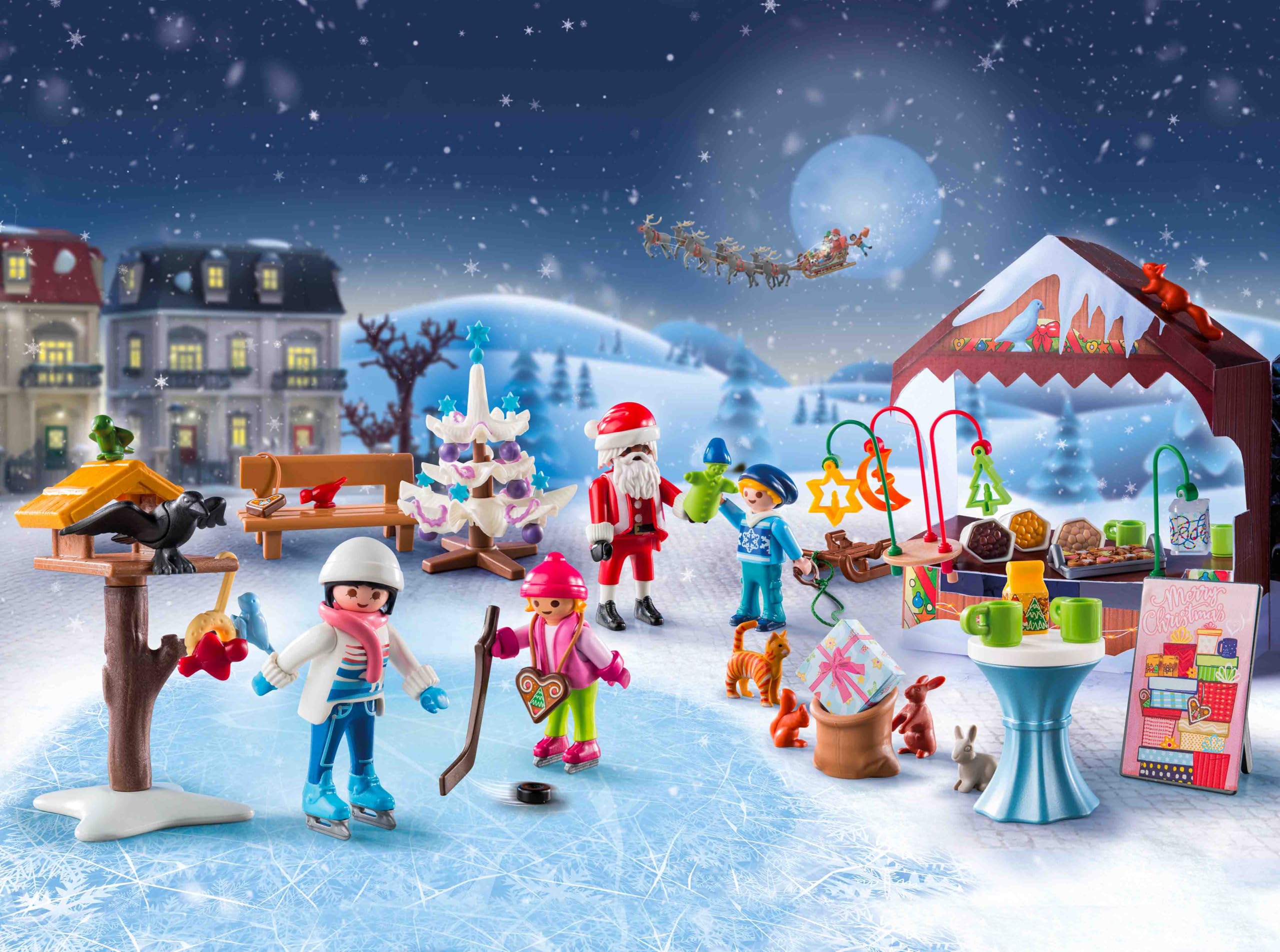 PLAYMOBIL Christmas 71472 Calendario de Adviento: Viaje al Mercado navideño, 24 sorpresas, Incluidas Cuatro Figuras, Calendario de Adviento 2024, Juguetes para niños y niñas a Partir de 4 años — view 3