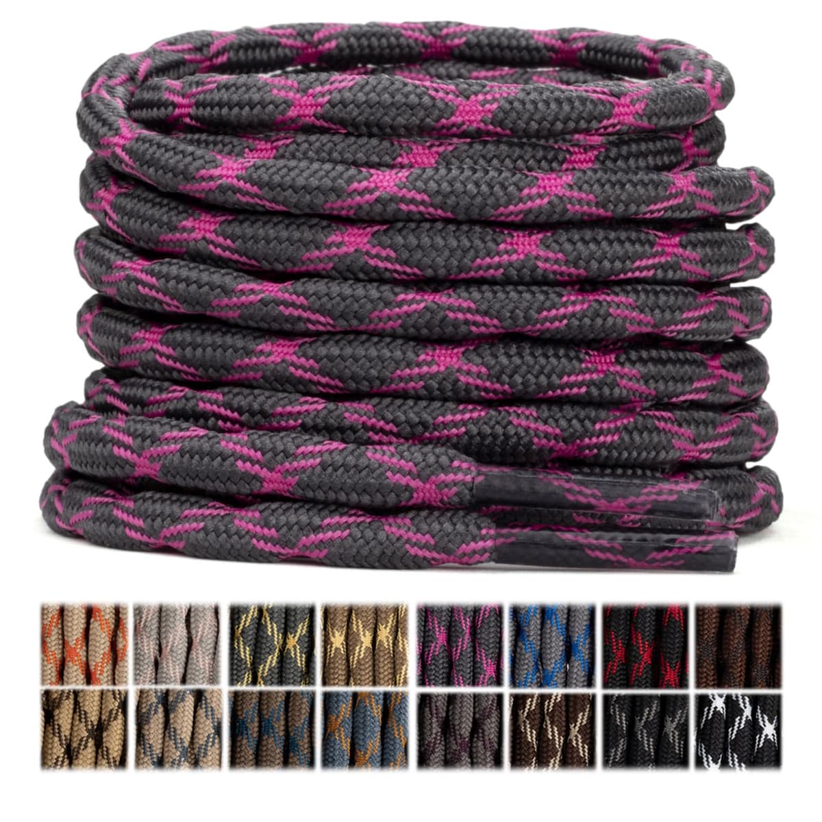 Stepace 2 Pares Cordones Redondos 4,5mm para Botas de Senderismo, Montaña y Trabajo, Cordones de Nylon Resistentes para Trekking — view 24