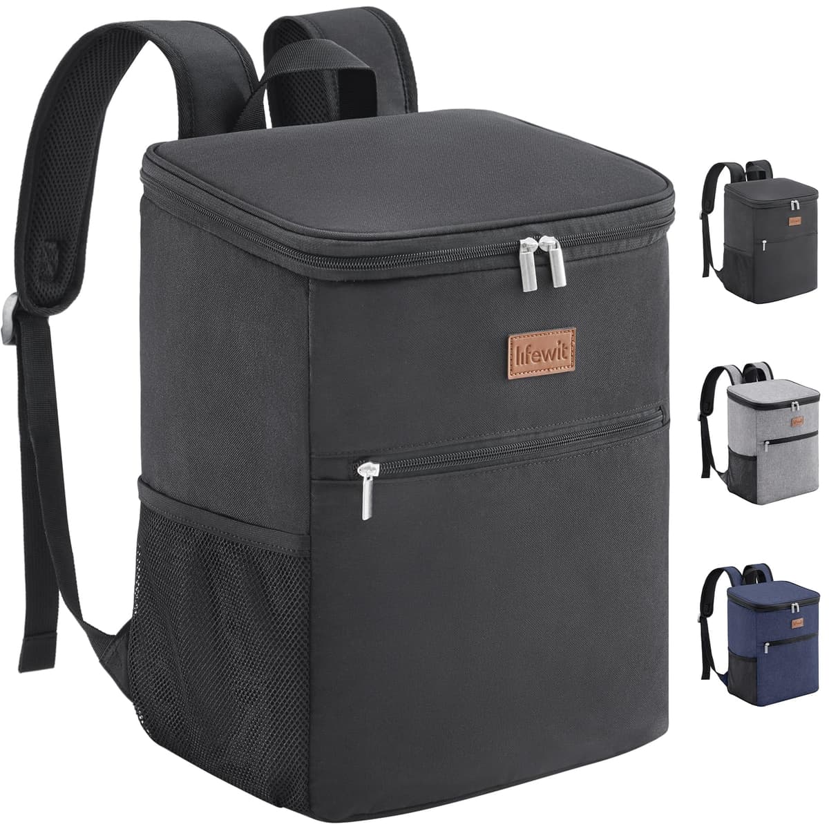 Lifewit Mochila Nevera 24L (30 Latas), Mochilas Neveras Portatil Isotermica, Bolsa Termica Porta Alimentos Impermeable, Cooler Bag para Playa, Picnic, Camping, Viaje, Trabajo, Negro