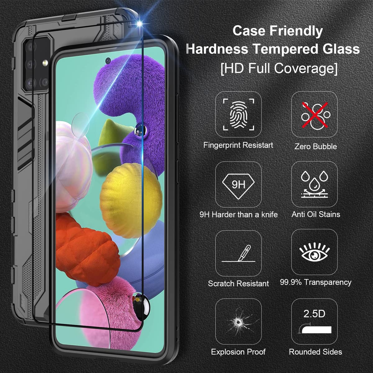 Funda para CMF Phone 2 Pro, Carcasa Antigolpes con Soporte anular metálico, Case Protectora de Grado Militar, Negro — view 520