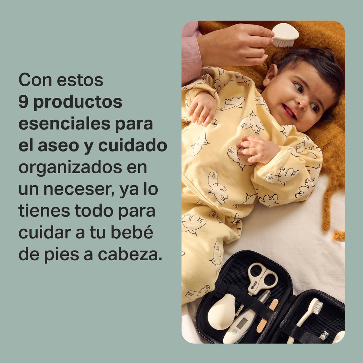 Tommee Tippee Baby Healthcare and Grooming Kit, 9X Essential Newborn Care Items for Home and Travel, Wipe-Clean and Waterproof Travel Case — view 3
