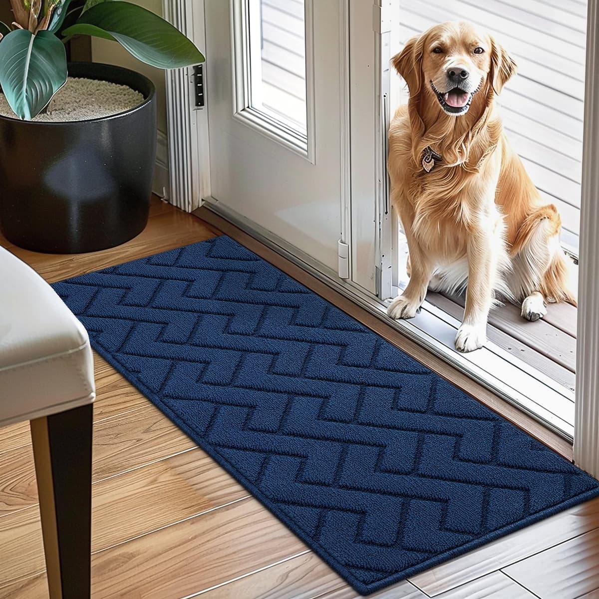 Biscpro Door Mats Indoor,Dirt Trapper Mat Absorbent Non-Slip Low Profile Doormat for Entrance,Inside, Kitchen,Front Door Mat Washable for Pets and Dogs— 50x80cm,Grey — view 49