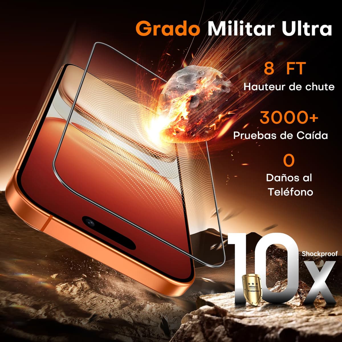 TOCOL Protector Pantalla para iPhone 17 Pro Max, Alineación Automática para Una Instalación Rápida, Cristal Templado de Dureza 9H Inastillable, HD Transparente, 2 Piezas — view 7