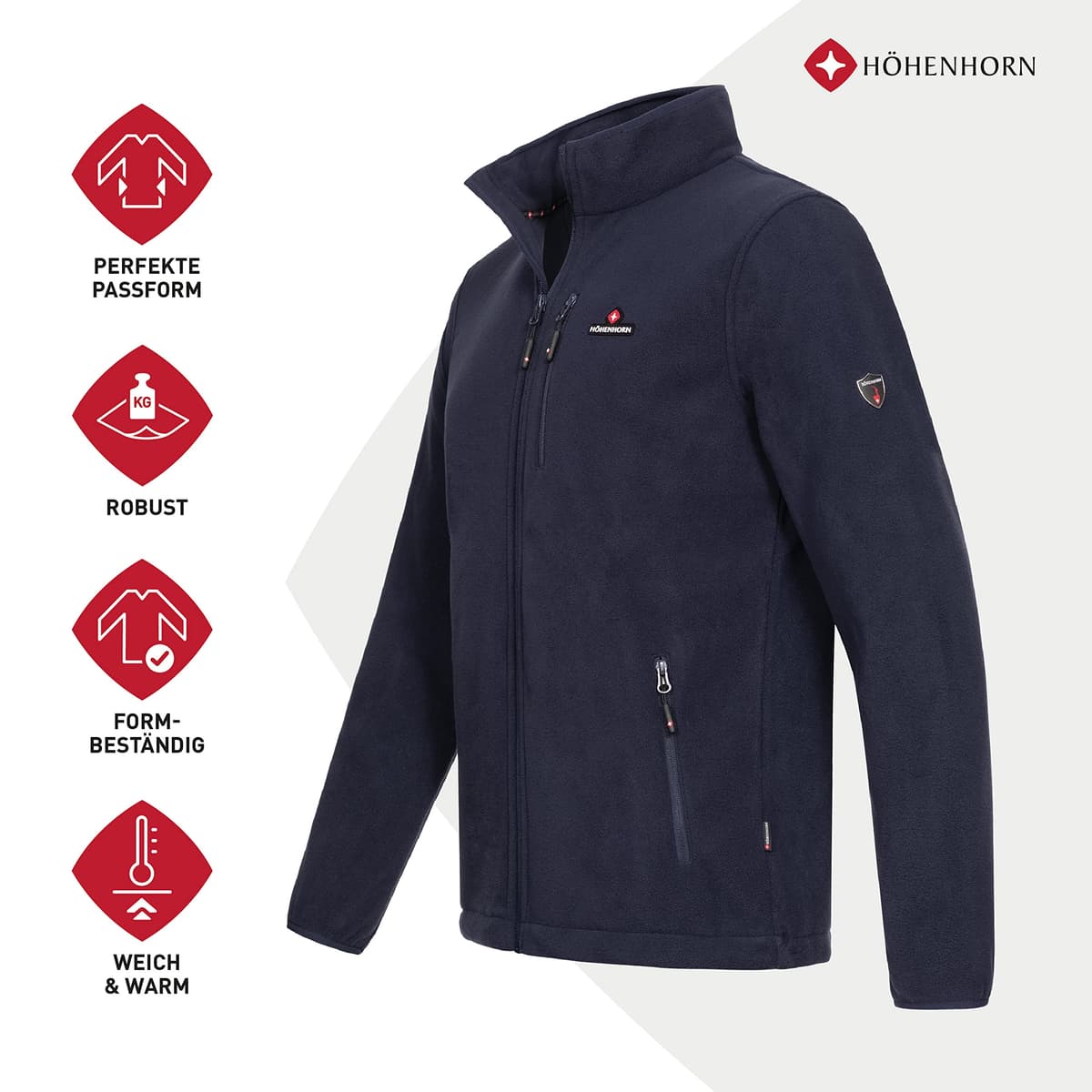 Höhenhorn Badus Chaqueta polar para hombre Cremallera completa Senderismo al aire libre Senderismo — view 2